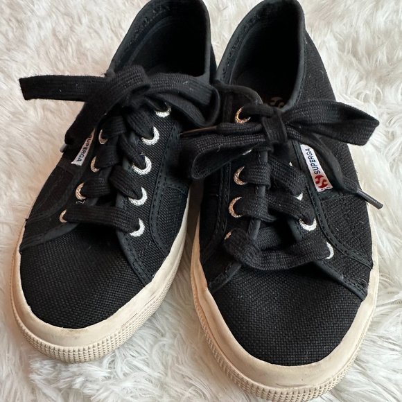 Superga Black/White 2750 Cotu Classic Sneakers Size EU 36/US 6W - Picture 2 of 9
